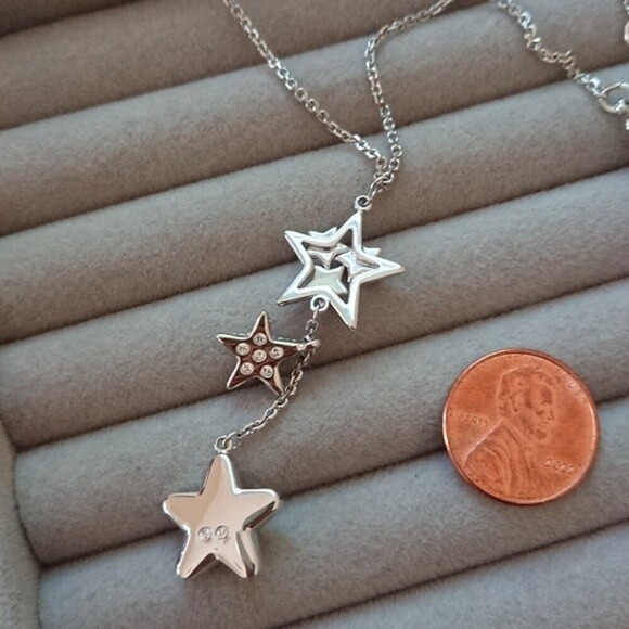 Swarovski Holy Night Red Clear Star Crystal 16-in Rhodium Pendant Necklace - Picture 7 of 7